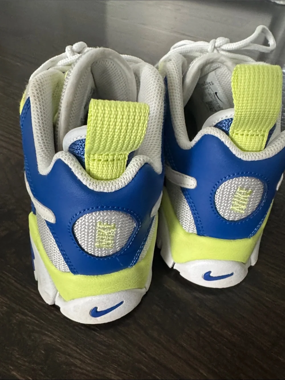 Nike Kids Blue and Neon Green Air Sneakers